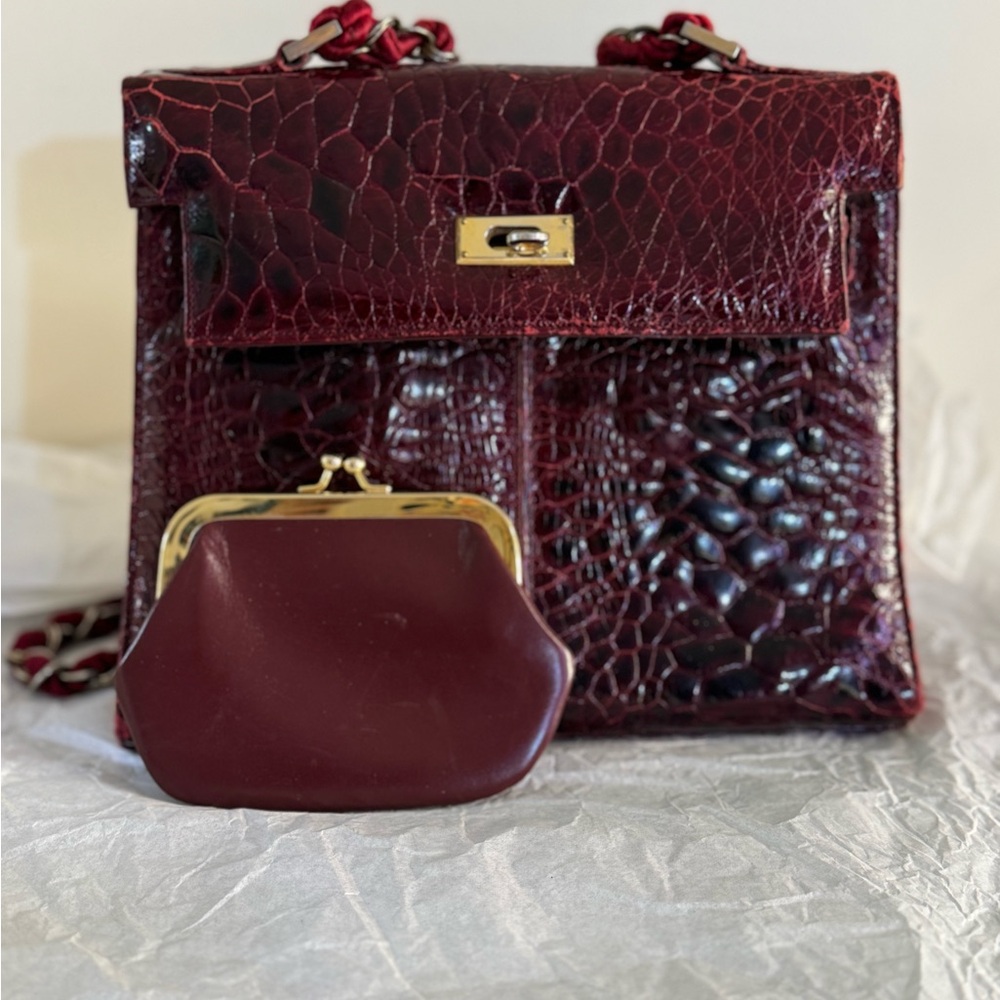 Vintage Susan of London Red Leather Women's Shoulder Bag - Picture 1 of 15